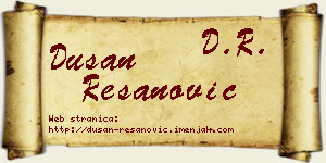 Dušan Resanović vizit kartica